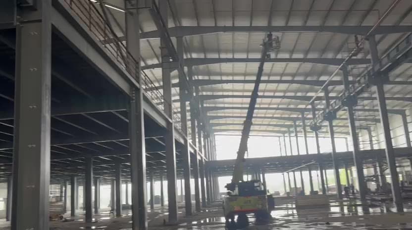Walkthrough video of a PEB building with a steel mezzanine floor by AcuFabInfraStructure